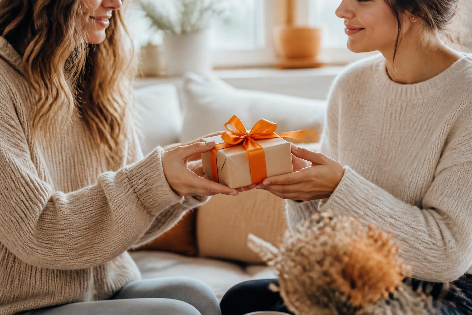 Friends sharing a thoughtful gift